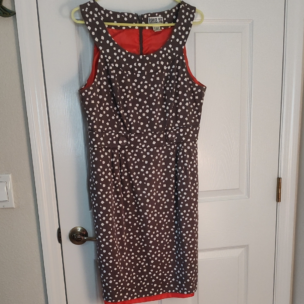 Robbie Bee Black and White Polka Dot Midi Dress